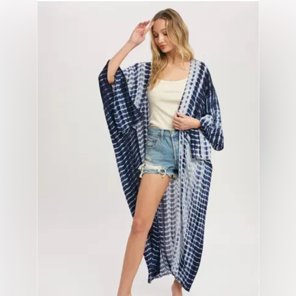 Favlux Tie Dye Kimono Blue Size Large